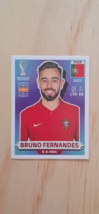 Cromo futebol de Bruno Fernandes(Mundial 2022)da Panini
