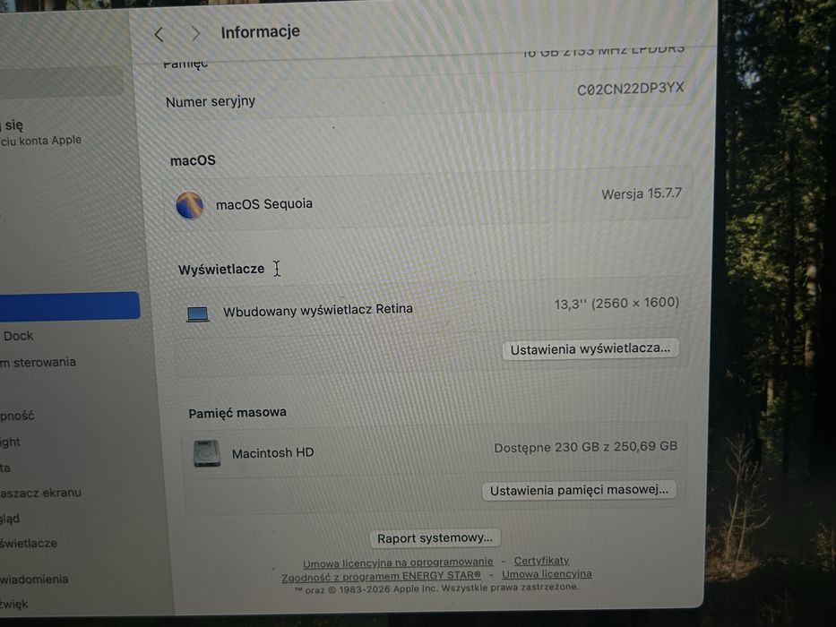 Apple Macbook Pro 2020r 13” 256gb i5