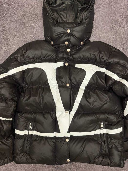 Valentino x Moncler Puffer Jacket Black White