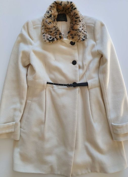 Płaszczyk damski krótki , ecru, Zara, rozm.M