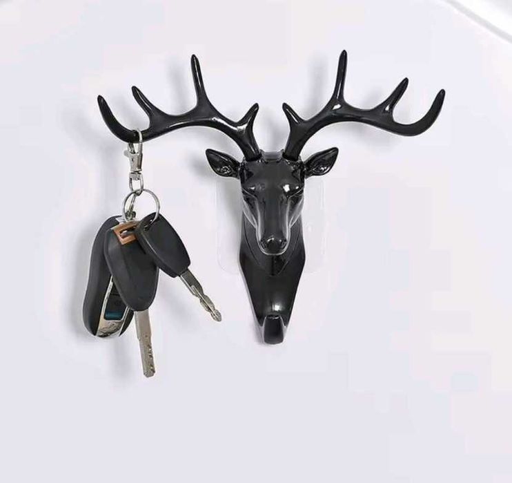 Вішалка для ключів, флешок. Настінний гачок. Олень з рогами.