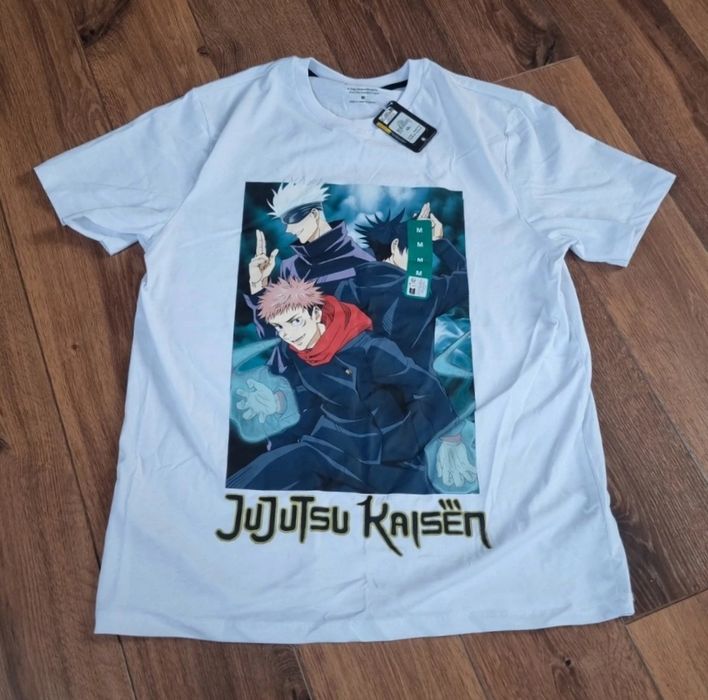 NOWA biała koszulka Jujutsu Kaisen Trio, rozm. XL
