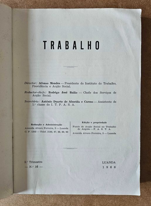 Trabalho - Boletim do Instituto do Trabalho de Angola