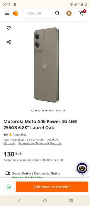 Smartphone Motorolla G06 Power