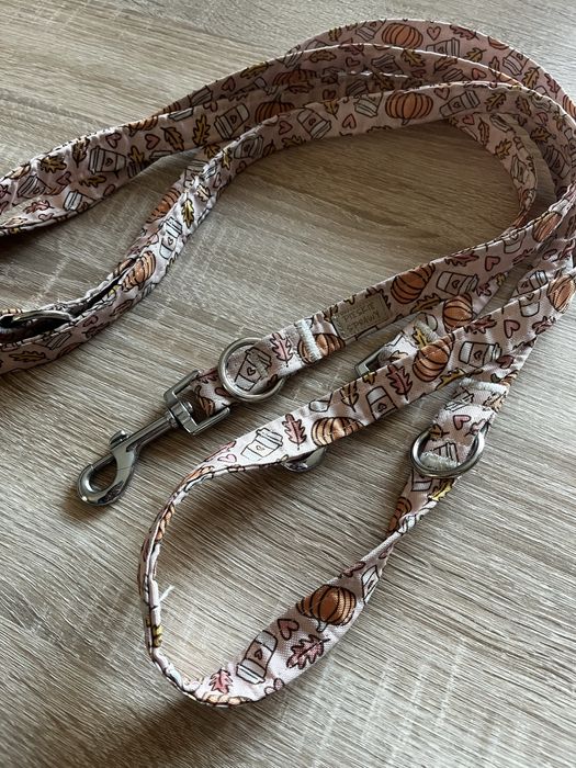 Smycz  przepinana 3m,  pieskie sprawy,  hand made, pumpkin latte