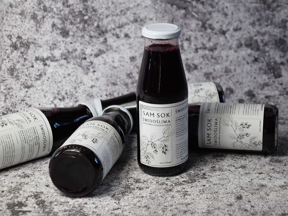100% sok wytłaczany z borówki kanadyjskiej - świdośliwy 670ml