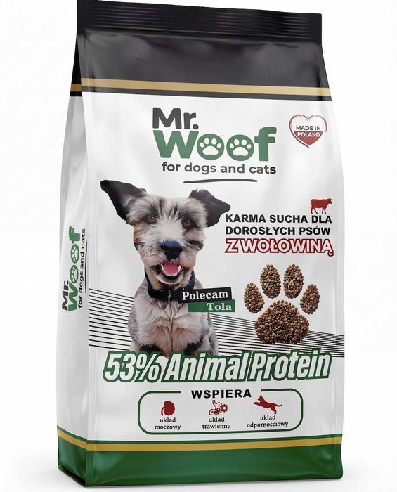 Sucha karma dla psów z wołowiną 10kg Mr. Woof