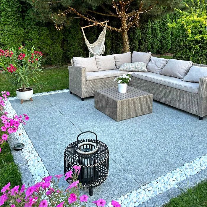 GRANIT G603 Bianco Cristal | płomieniowane płytki | 60x60x2cm