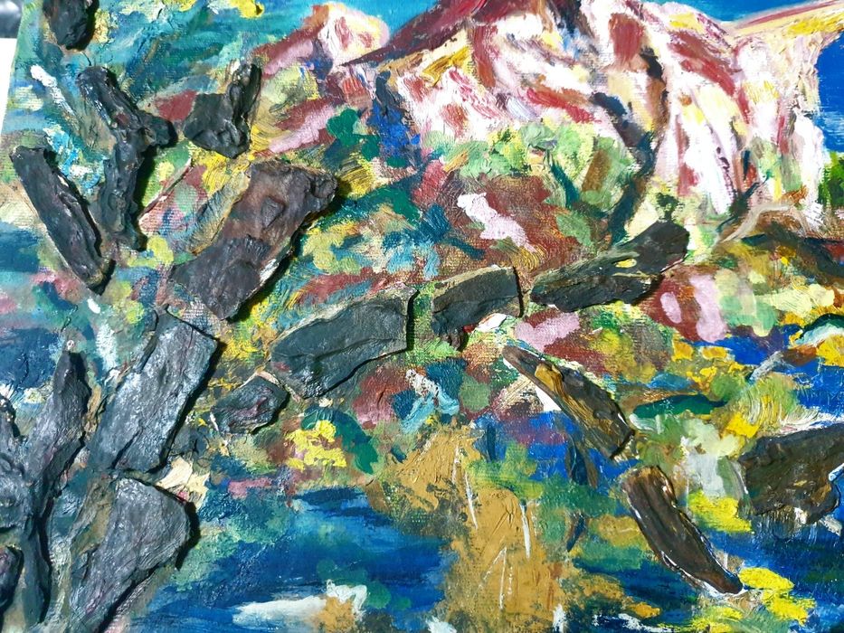 Linda pintura marítima em óleo sobre tela assinada