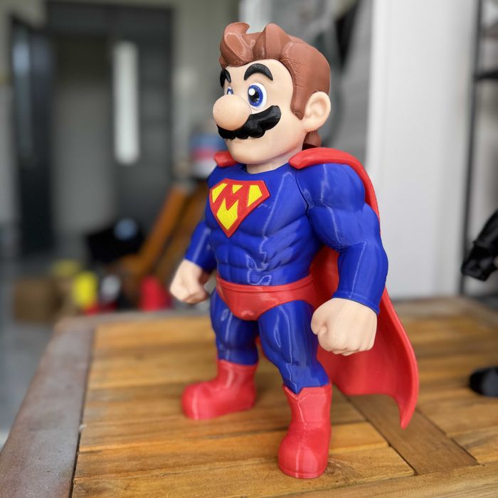 Figure Super Mario x Superman (Custom) – Pintado à Mão