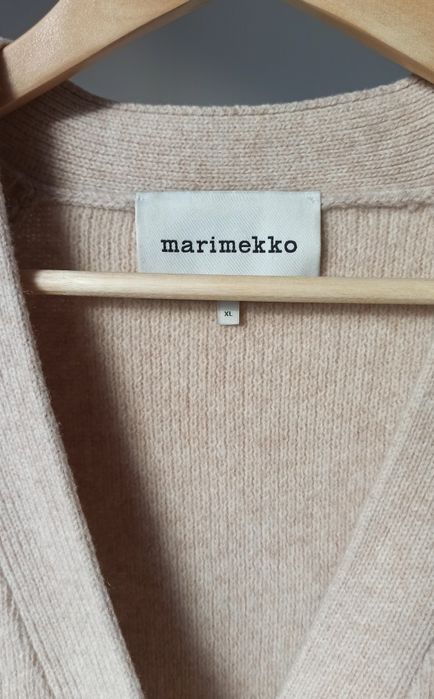 Marimekko wełniany kardigan sweter beżowy wełna 100%