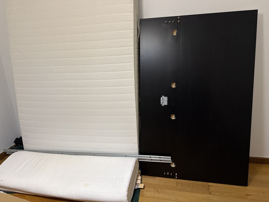 Cama ikea MALM cor escura