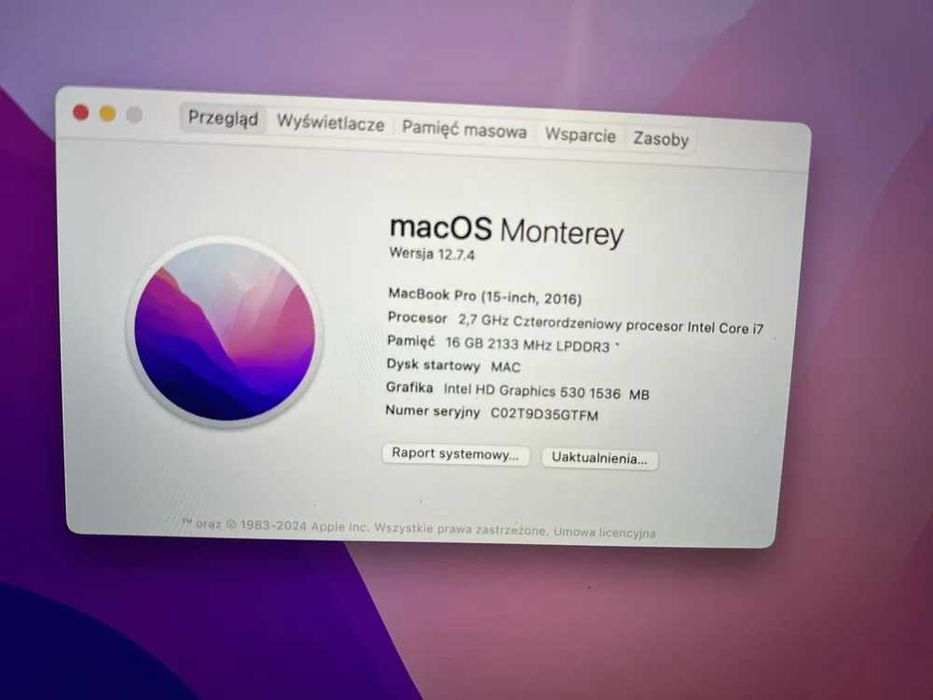 Macbook Pro 16/512 Touchbar INTEL I7