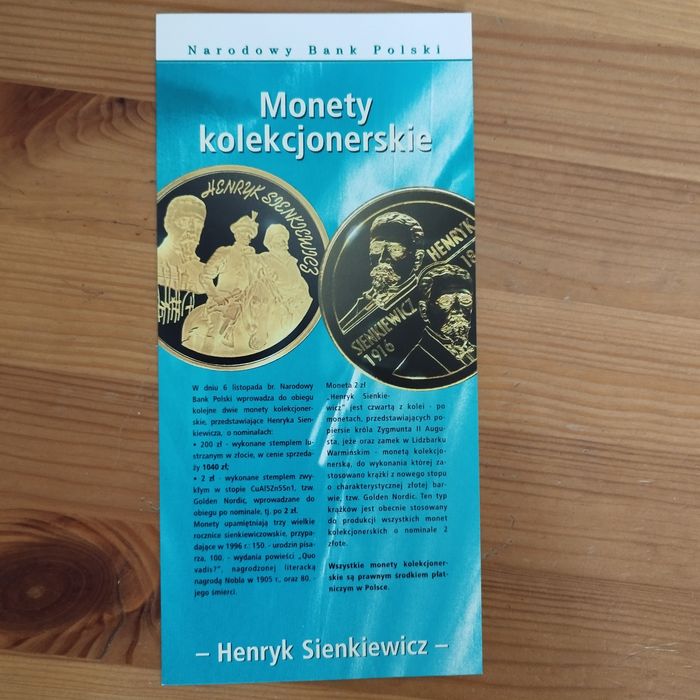 Foldery emisyjne do monet NBP 1996-99