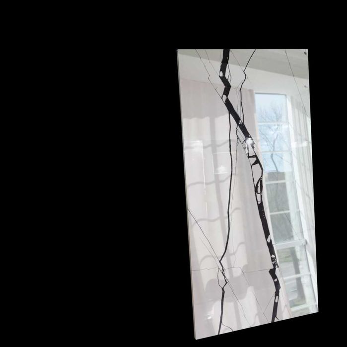 Gres marmur Calacatta biały połysk 120x60 czarne żyły luksus premium