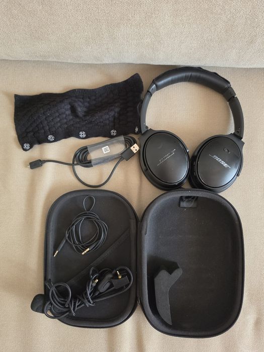 Bose QuietComfort 35 II (Preto) + Estojo Original + Kit Microfone Gaming / Trabalho
