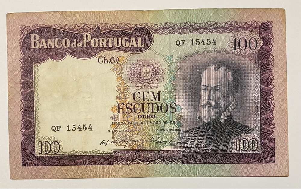 Nota 100 Escudos Ch.6A - 1961