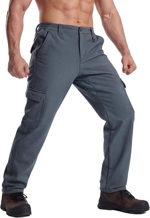 Męskie spodnie myśliwskie softshell wodoodporne brązowe M 30x32
