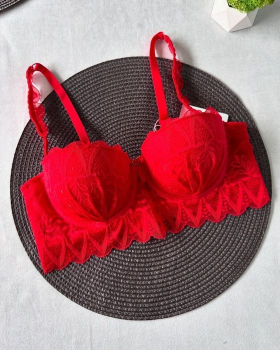 Мереживний червоний бюстгальтер Анжеліка