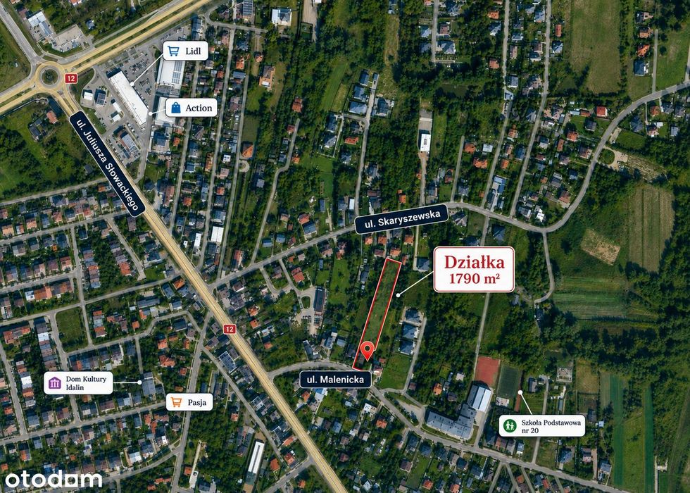Na sprzedaż działka budowlana 1790 m² | ul. Malenicka, Radom