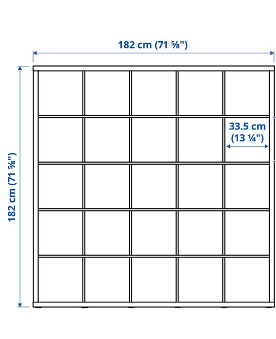 Estante IKEA 5x5 blocos preto castanho com 5 portas