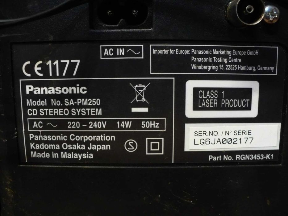 Panasonic SA-PM250 Mikro-system CD 20W, Bluetooth, USB, FM, bogaty bas