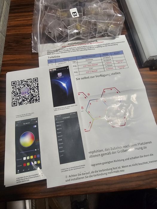 Luzes Hexagonal Pack 5 Rgb Multicolor Led509251442663772164