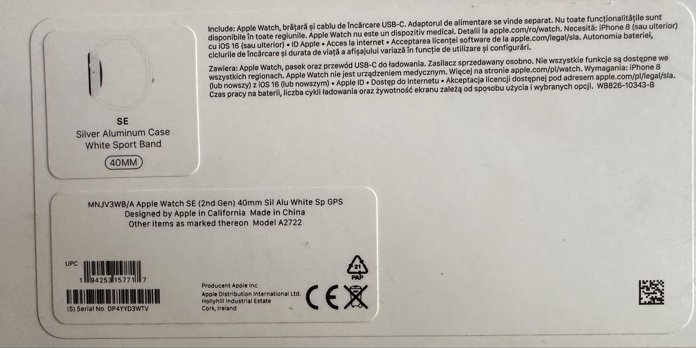 Apple Watch SE (2nd Gen) GPS 40 mm