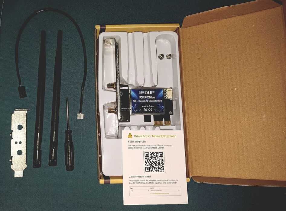 Bezprzewodowa karta sieciowa WiFi + Bluetooth 4.0 EDUP do 600 Mb/s