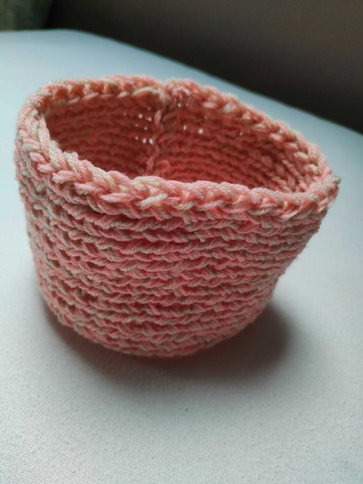 Cieplutki komin ręcznie dziergany Róż i beż Dla córki i matki