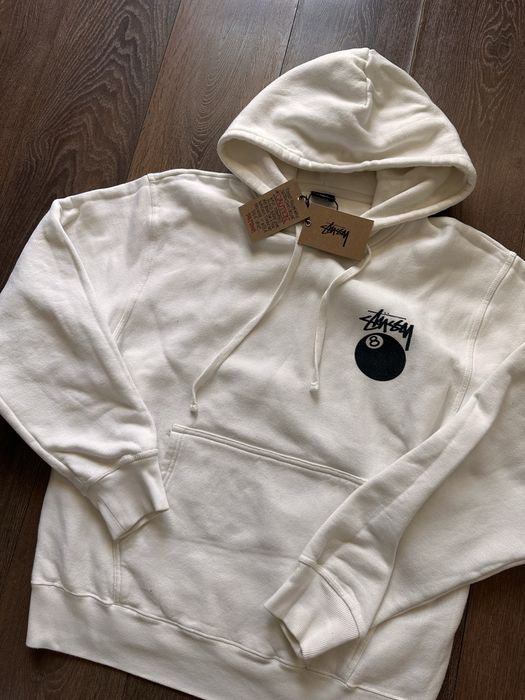 Stussy bluza biała z kapturem nowa z nadrukiem
