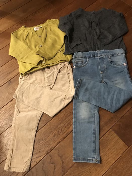 Zestaw 10 sz.dla dziewczynki r.92: spodnie + sweterek+ bluzka+sukienka