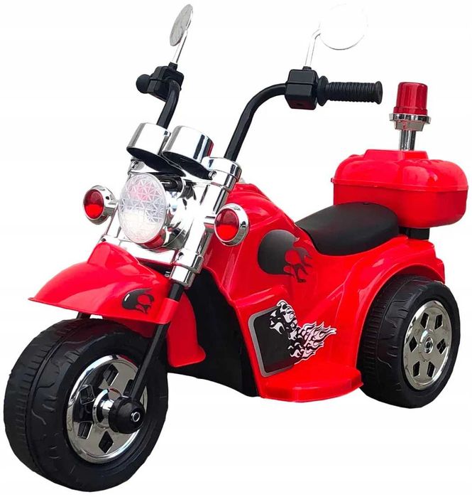 CHOPPER HARLEY motor na akumulator dla dzieci + Świecący Kogut