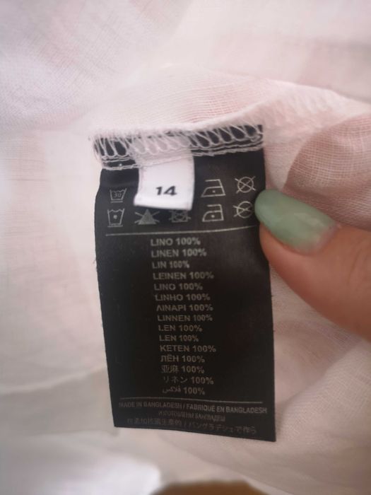 Trussardi biała koszula 100% len r. 158 cm 13-14 lat