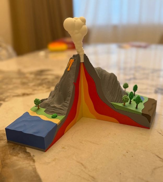 Макет вулкана друк на 3Д принтері