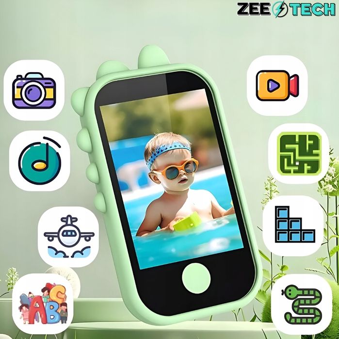 Telefon Dla Dzieci Zabawkowy Aparat Cyfrowy Edukacyjny Kamera + Karta