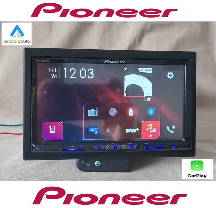 Pioneer AVH-Z9200DAB Bezprzewodowy CarPlay i Android Auto DVD/USB/FLAC