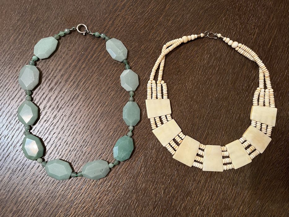 Колье молочного цвета,ожерелье,бусы нефрит