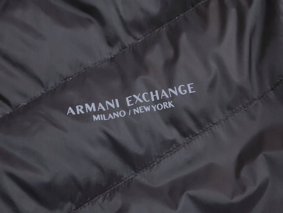 ARMANI EXCHANGE Kurtka Puchowa Męska Czarna Logo r. M