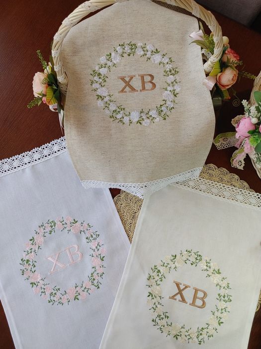 Вишитий рушник пасхальний на кошик серветка