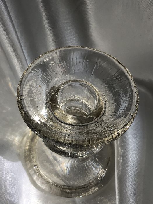 Świecznik szklany, Niemcy, vintage, midcentury