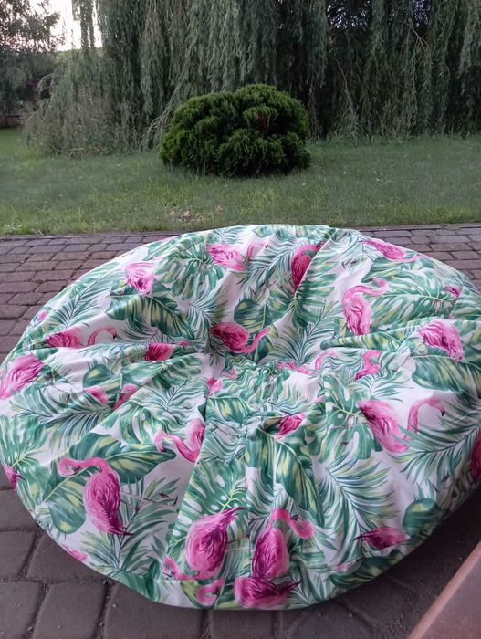 Duża Pufa worek sako poducha flamingi