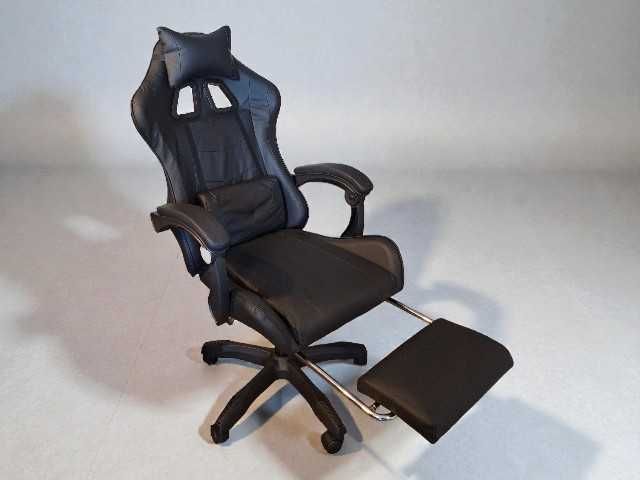 Fotel Gamingowy Obrotowy Podnóżek Krzesło Biurowe