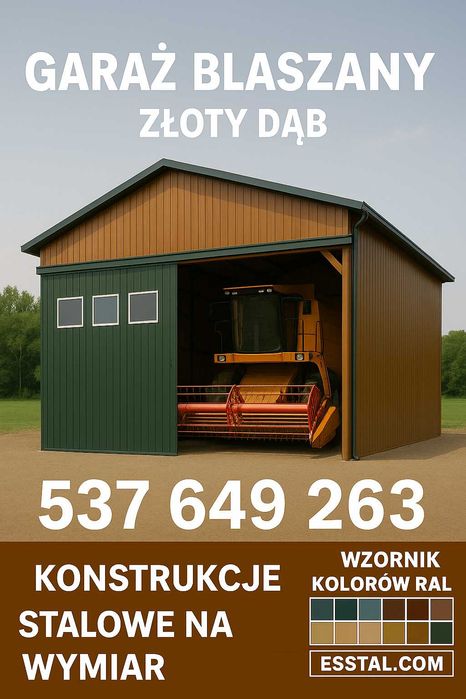 Garaż Blaszany | HALA MAGAZYNOWA | Wiata + Wysoki Wjazd  – ESSTAL*