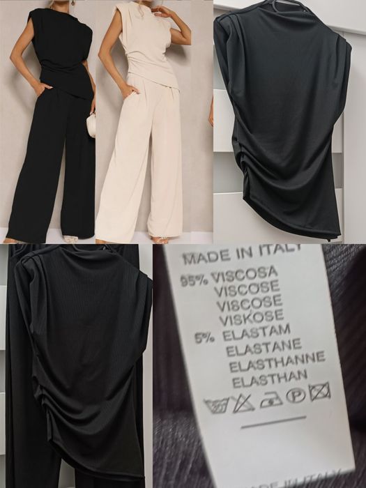 Zestaw uni na S M L / XL komplet elegancki czarny garnitur owy, dres