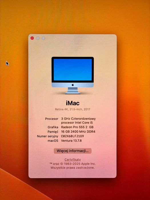 IMac 2017 21.5 Retina 4K, 16GB Ram/512GB SSD Imielin Centrum • OLX.pl