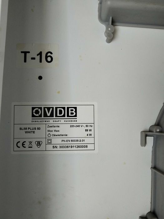 Okap biały VDB Slim Plus 50 white