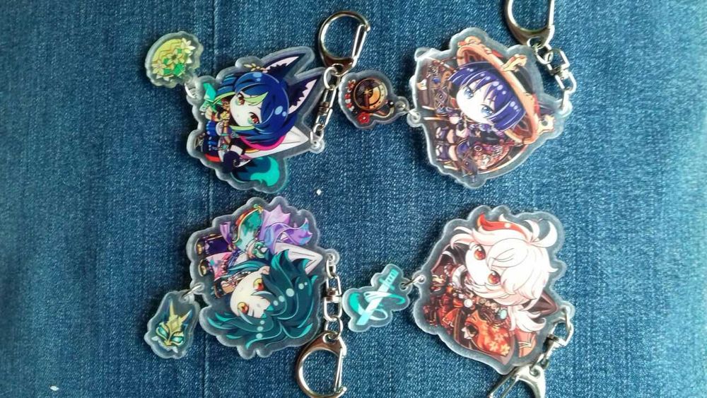 Брелки Геншин импакт Тігнарі, Кадзуха, Скарамуча, Сяо нові