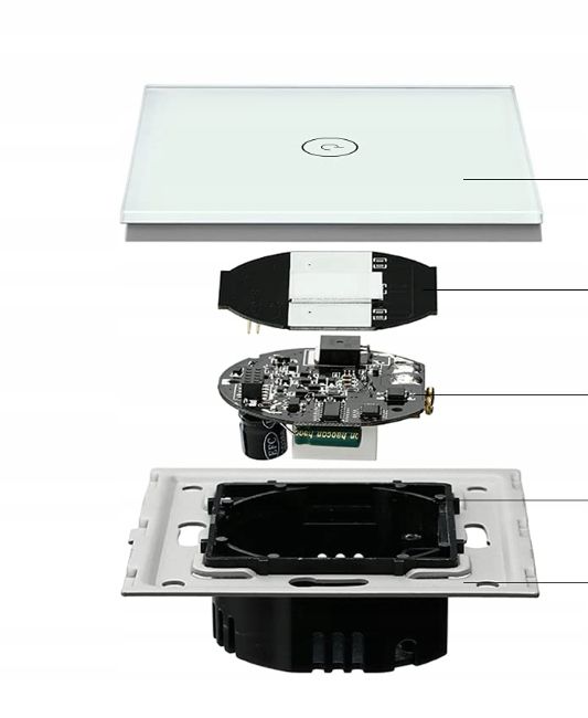 Bseed Włącznik Światła Dotykowy Szkło Hartowane Biały 2 Sztuki