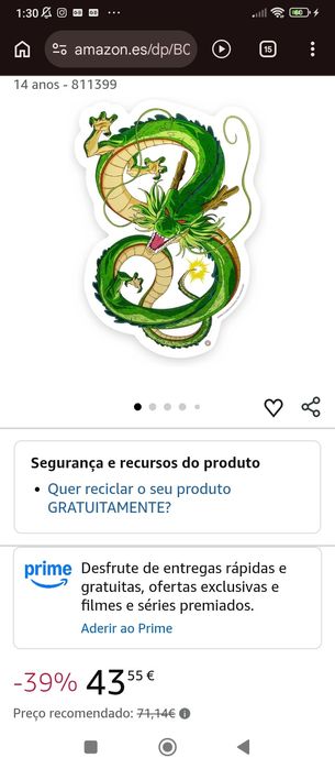 Luz/candeeiro Dragão Shenlong Dragon Ball Z